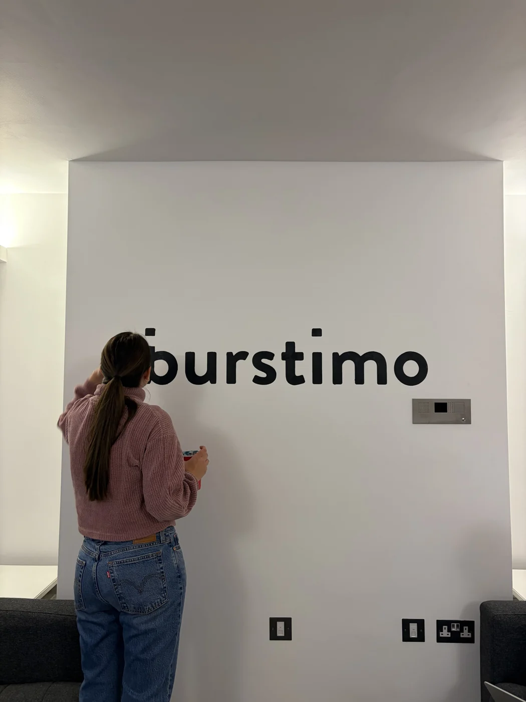 Putting the Burstimo name on the office wall